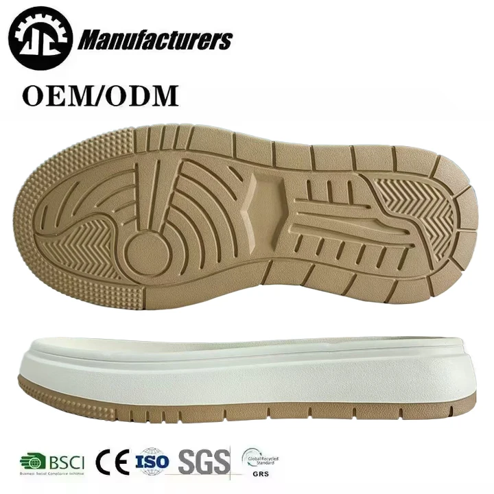 High quality sole rubber and plastic two-color foam leisure sports shoes sole 38-43#