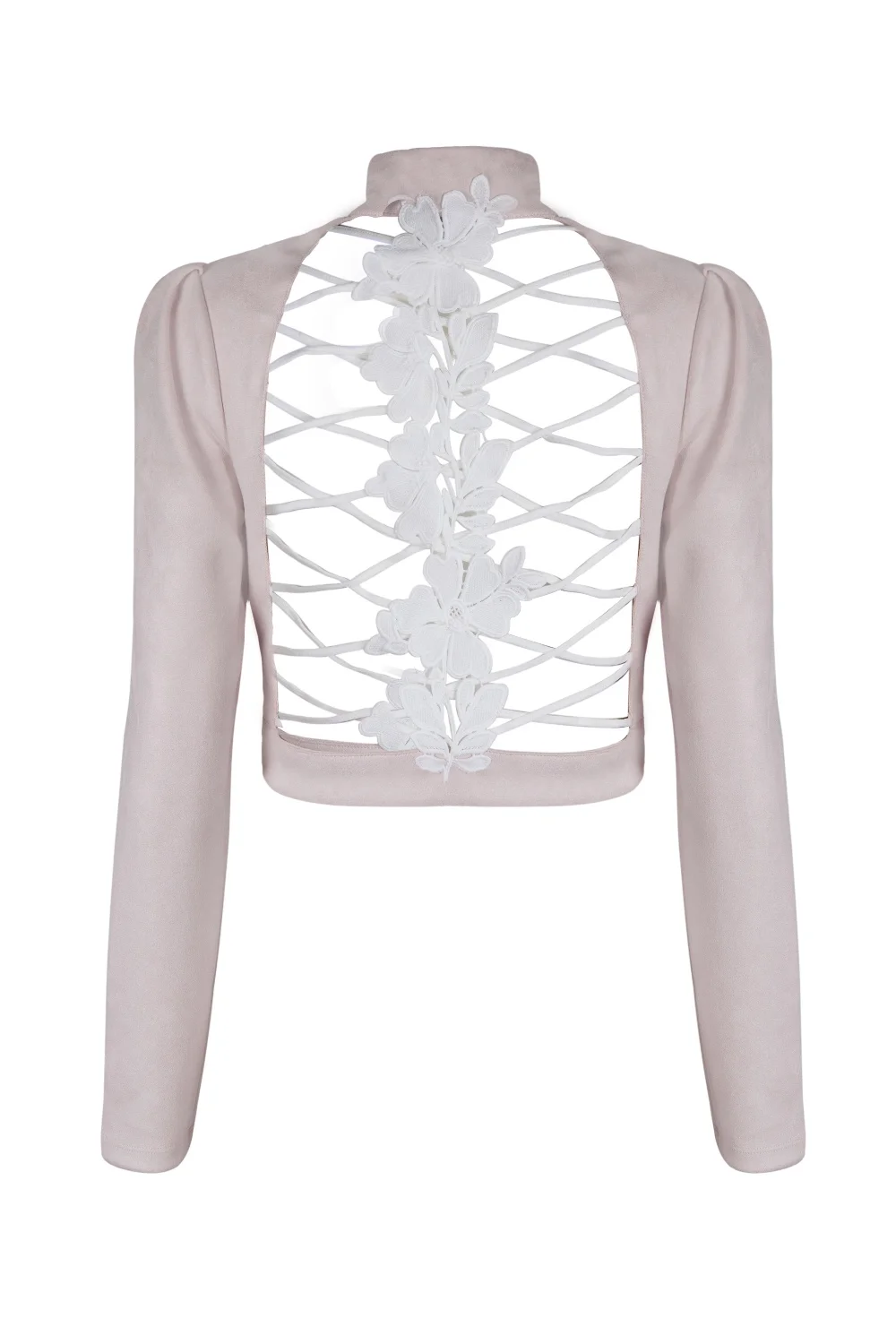 BH3364 с длинными рукавами короткое пальто сексуальное открытое платье с низким вырезом на спине куртка сексуальные кружева на спине, Модный повседневный Топ для женщин