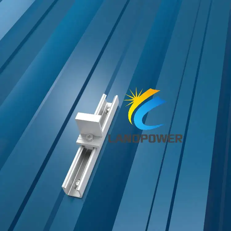 Economic Solution Solar Panel Mounting Trapezoidal Profile Metal Roof Mounting  Inter Clamp End Clamp with Mini Rail Landscape