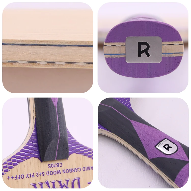 Hot-selling Reactor 7Ply YBAramid carbon wood offensive fast attack Table Tennis bats blade