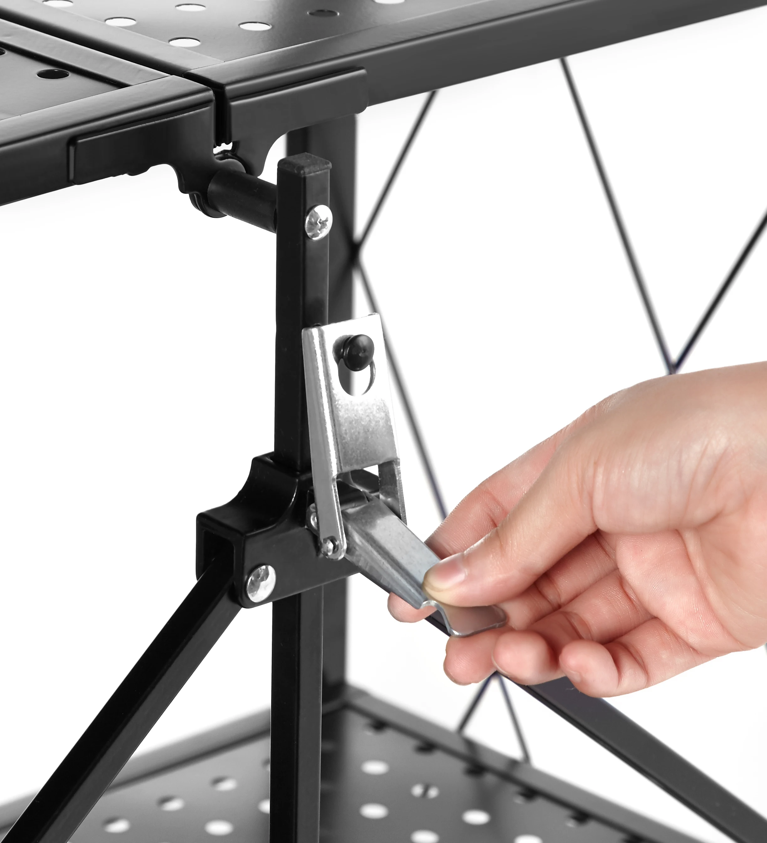 LIJIN 3 Tier Metal durable general purpose multifunctional foldable collapsible household rolling storage rack