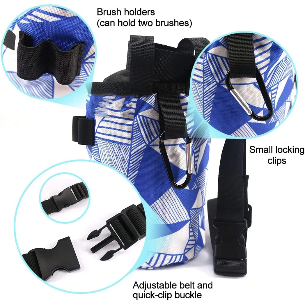 Custom Popular Belt Rock Climbing Chalk Bag Magnesium Powder Chalk Bucket with Elastic Brush Holder