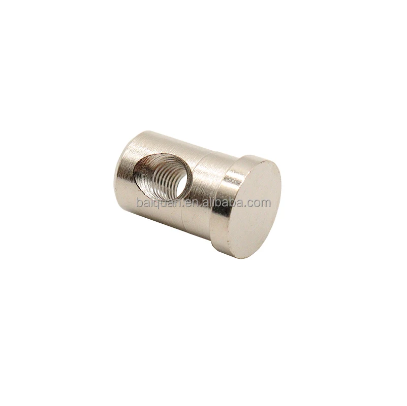 Nickel Plated T Type M6 Female Threaded Barrel Nut Made by Lathe for Furniture