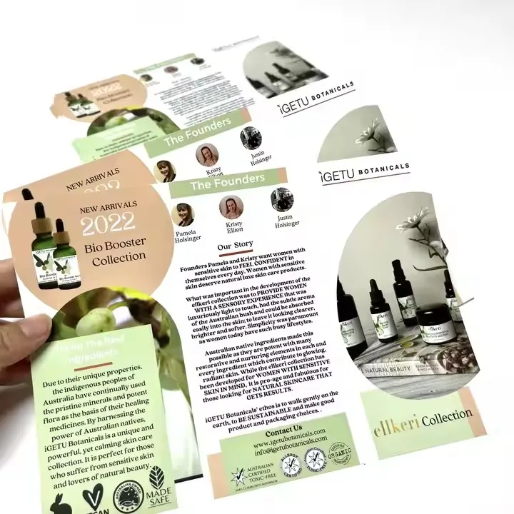 Custom brochure printing company brochure tri-fold flyer bulk printing for products instruction booklet