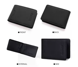 Retro Folio Leather RFID Wallet for Men ID Card Holders Wallet Money Clip for Women