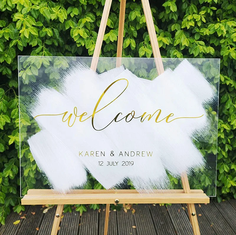 Custom Personalized Clear Sign Acrylic Board Welcome Signs Wedding Decoration For Display