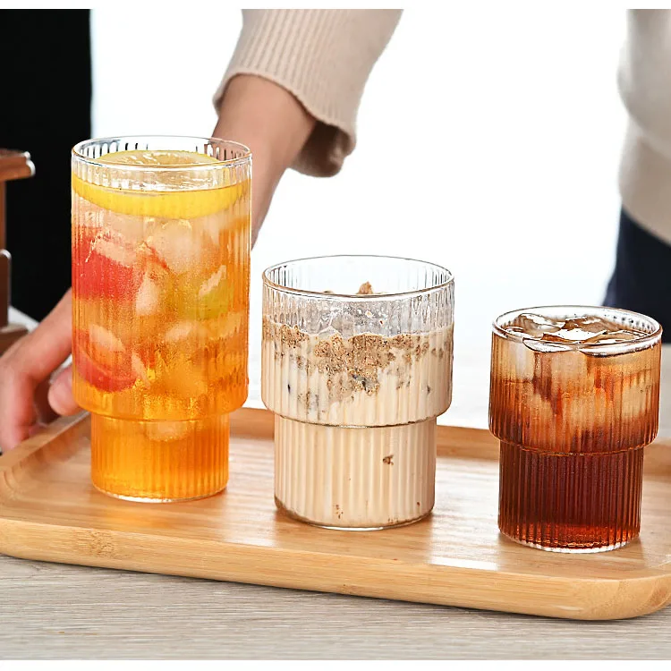 Juice Milk Tea Beverage Glass Cup Transparent Glass Latte Coffee cup Glass Water Cup