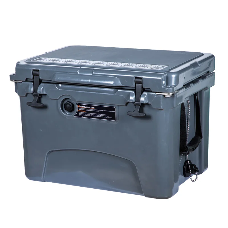 35QT ODM&OEM insulated fish boxes Hard Cooler hand lever shipping box cooling rotomolded cooler box