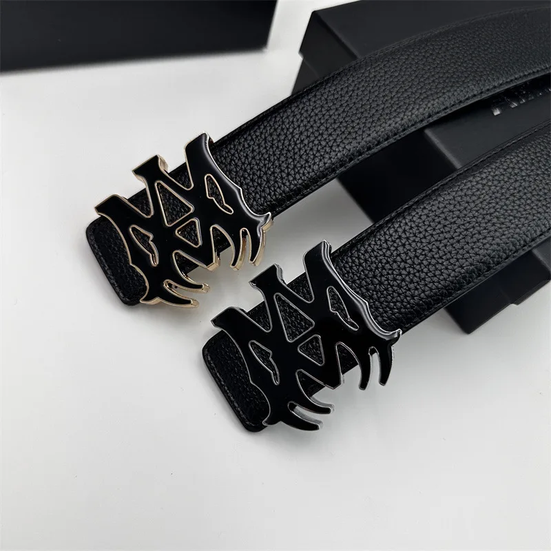Wholesale (3.8cm wide 100-125cm long+Designer box) belt buckle Designer brand leather belt men