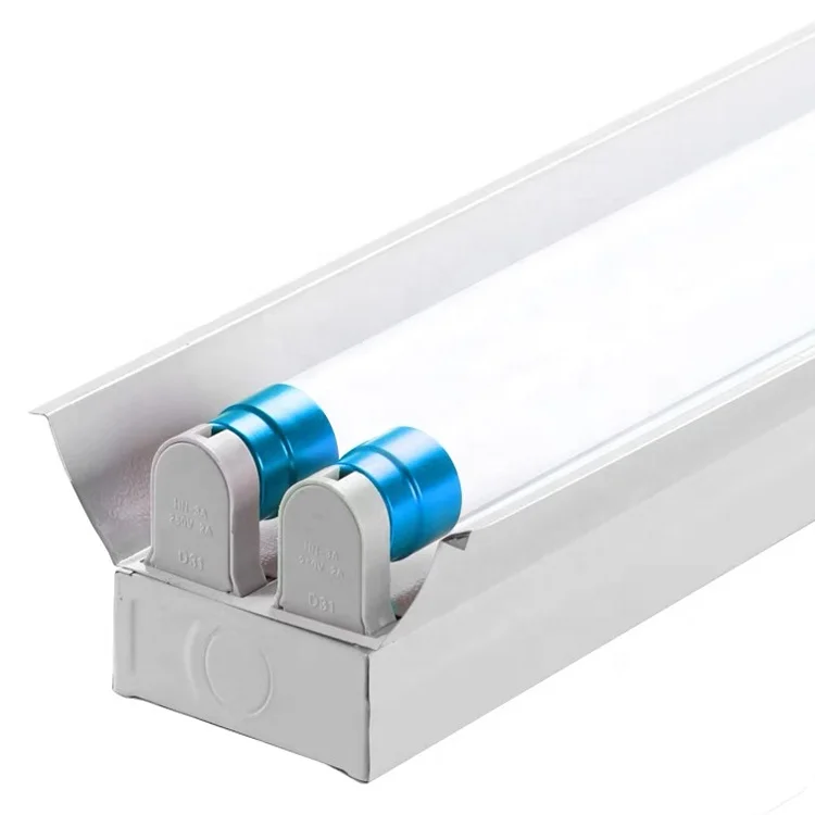 T8 light fixture Base 2ft 4ft Fluorescent t8 single double Tube Fixture iron 1.2m 0.9m oem odm customize T8 Batten Lights