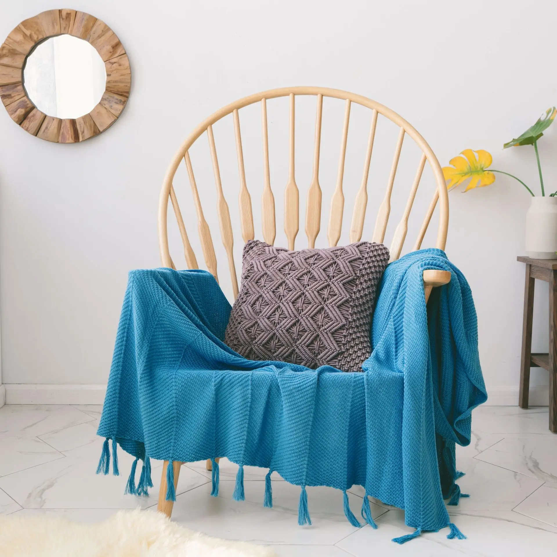 Новое поступление зимнее и летнее трикотажное мексиканское теплое одеяло ручной работы роскошное