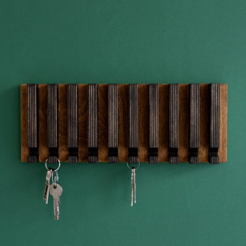 Minimalist Home Decor Entryway Organization Hanging Key Hanger Holder Wall Mounted Wooden Key Organizer Floating Shelf For Wall