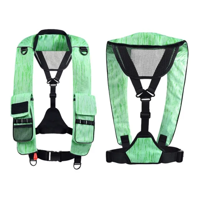 Manufacturer export cheap Oxford water park  Rescue Safety 150N buoyancy  inflatable Life Jacket with Reflective Strip