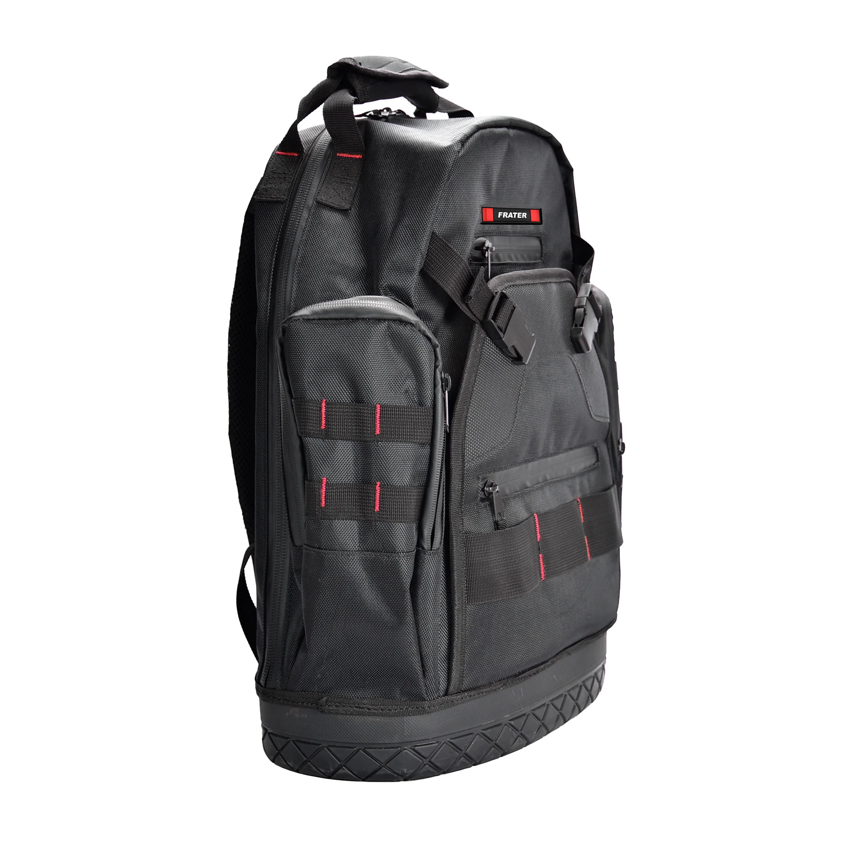 Frater Wholesale Customized Hiking Portable Polyester Back pack Tool Bag For Tools With Rubber Bottom
