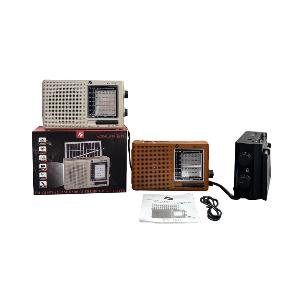 Survival Kit Handfree Renewable Panels Loud Portable Speaker with Solar Lights Emergency Powered Am Fm Sw Radio