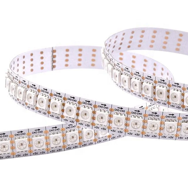 SK9822 двойные сигналы DC5V SMD5050 RGB 144 светодиоды/м 12 мм ширина 34 Вт/м dream цветная Адресуемая цифровая Пиксельная Волшебная Светодиодная лента