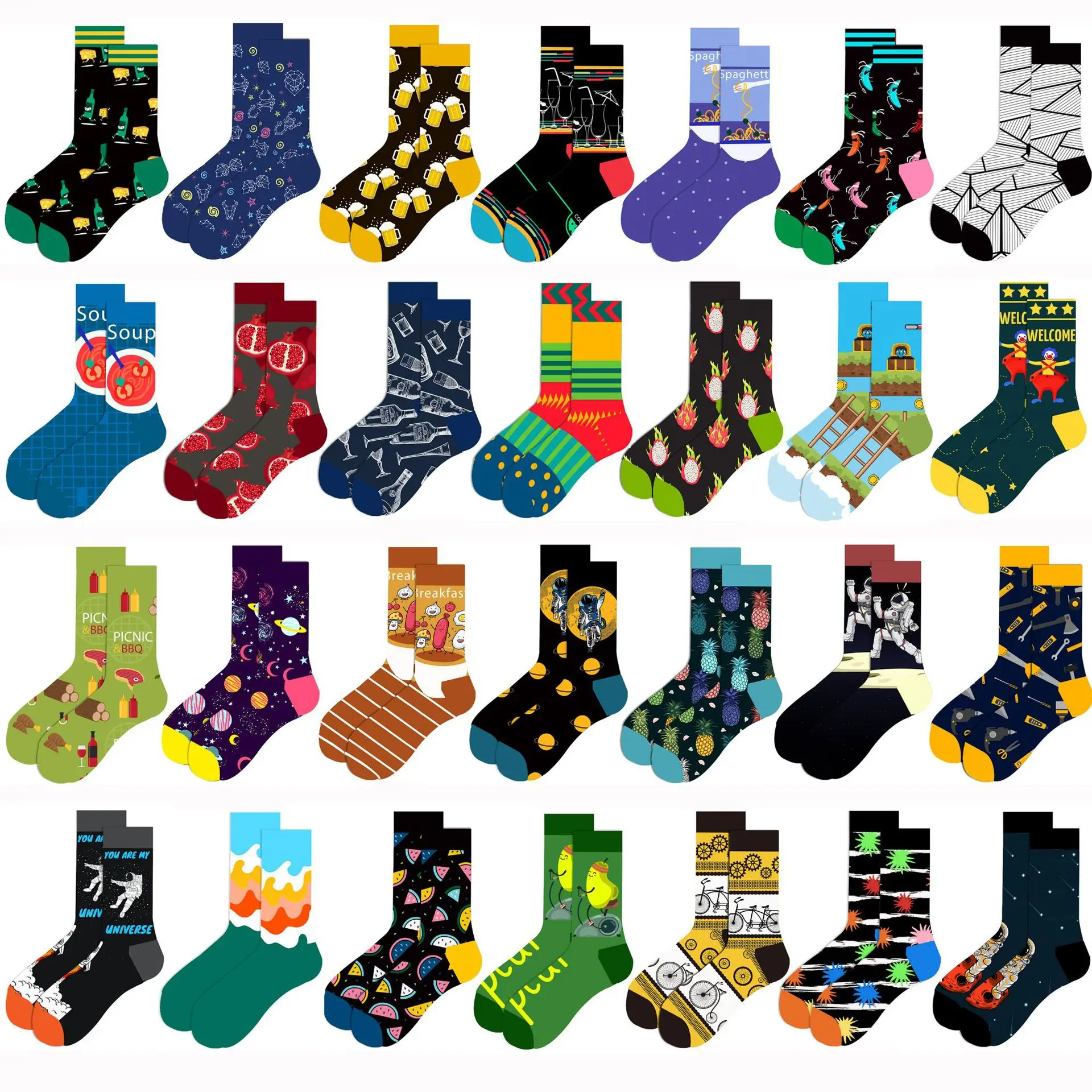 Funny cute Fruit food animal sock for women Bulk wholesale custom Sport premium cotton socks women