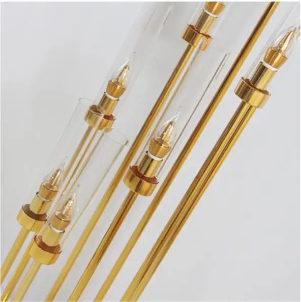 Weddings Party Table Centerpieces Stand Home Hotel Decoration s Gold Glass Candelabra Metal Candlesticks