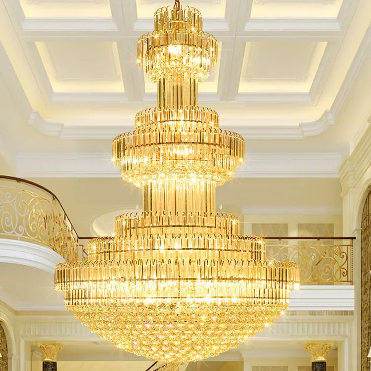 House specification home lobby high quality decorations stairs luxury dining foyer led crystal chandelier