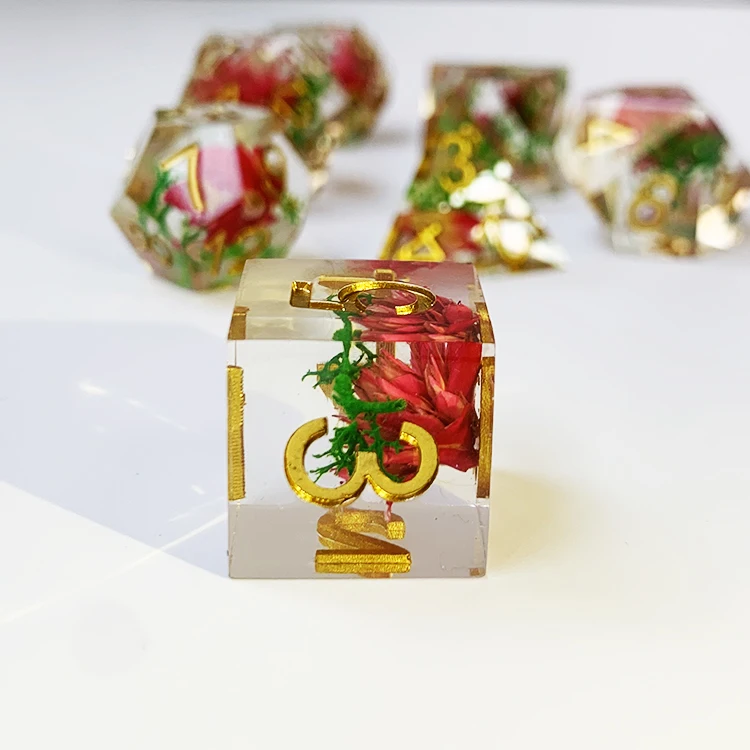 Hot Sale Liquid Core D20 1000 Sided Dice Rpg Dnd Tabletop Games Workout Fruit Core Dice With Sparkling Center Sharp Edge Dice