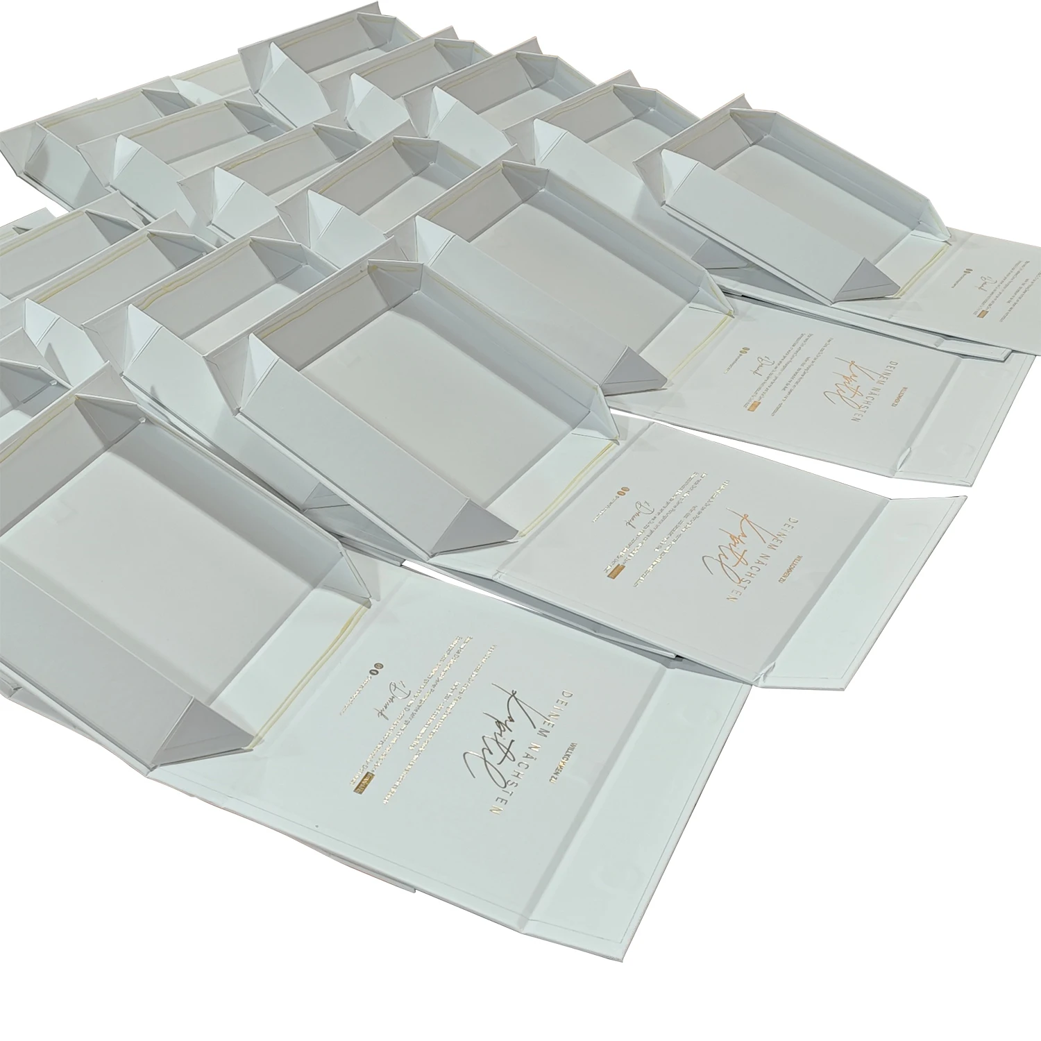 Luxury Satin Hair Ribbon Boxes Wig Packaging Folding Magnetic White Cardboard Gold Satin Lined Tie Gift Box