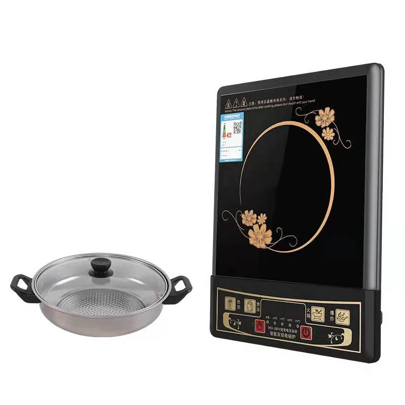 Induction cooker Electric stove Factory Price Single Burner Zhongshan LED 2200W OEM Logo Button Cooktop Induction cooker