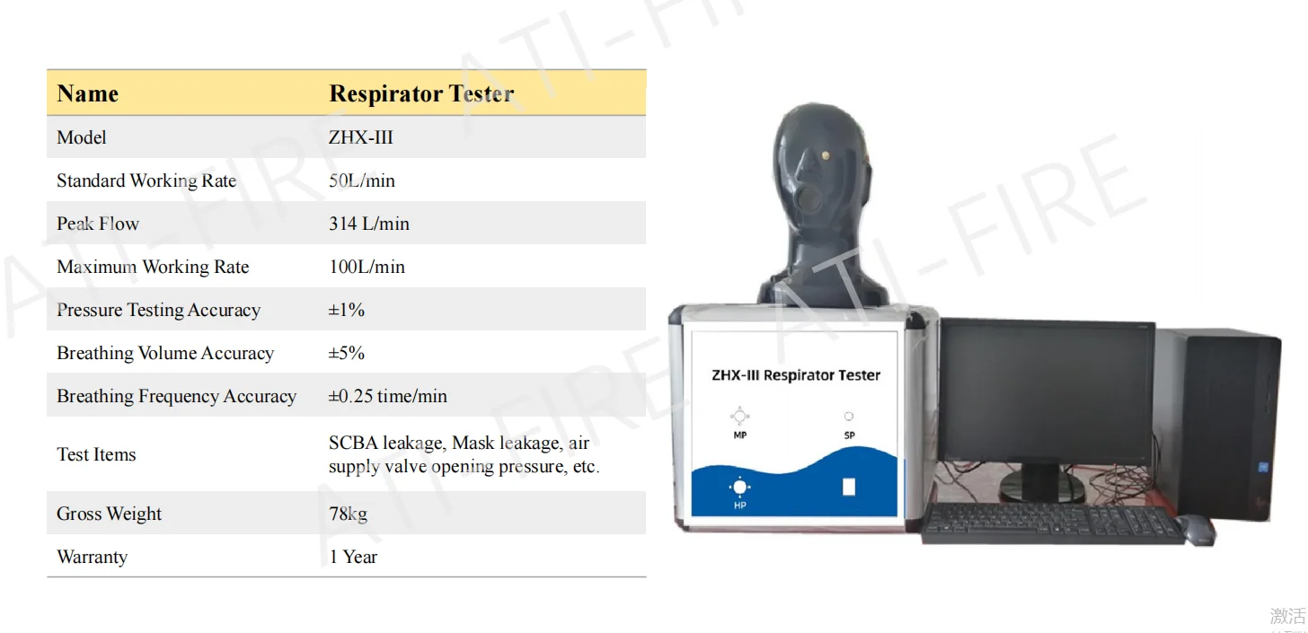 Respirator Tester for Breathing Equipment SCBA SCUBA Ventilation resistance breathing valve air tightness Mask tester