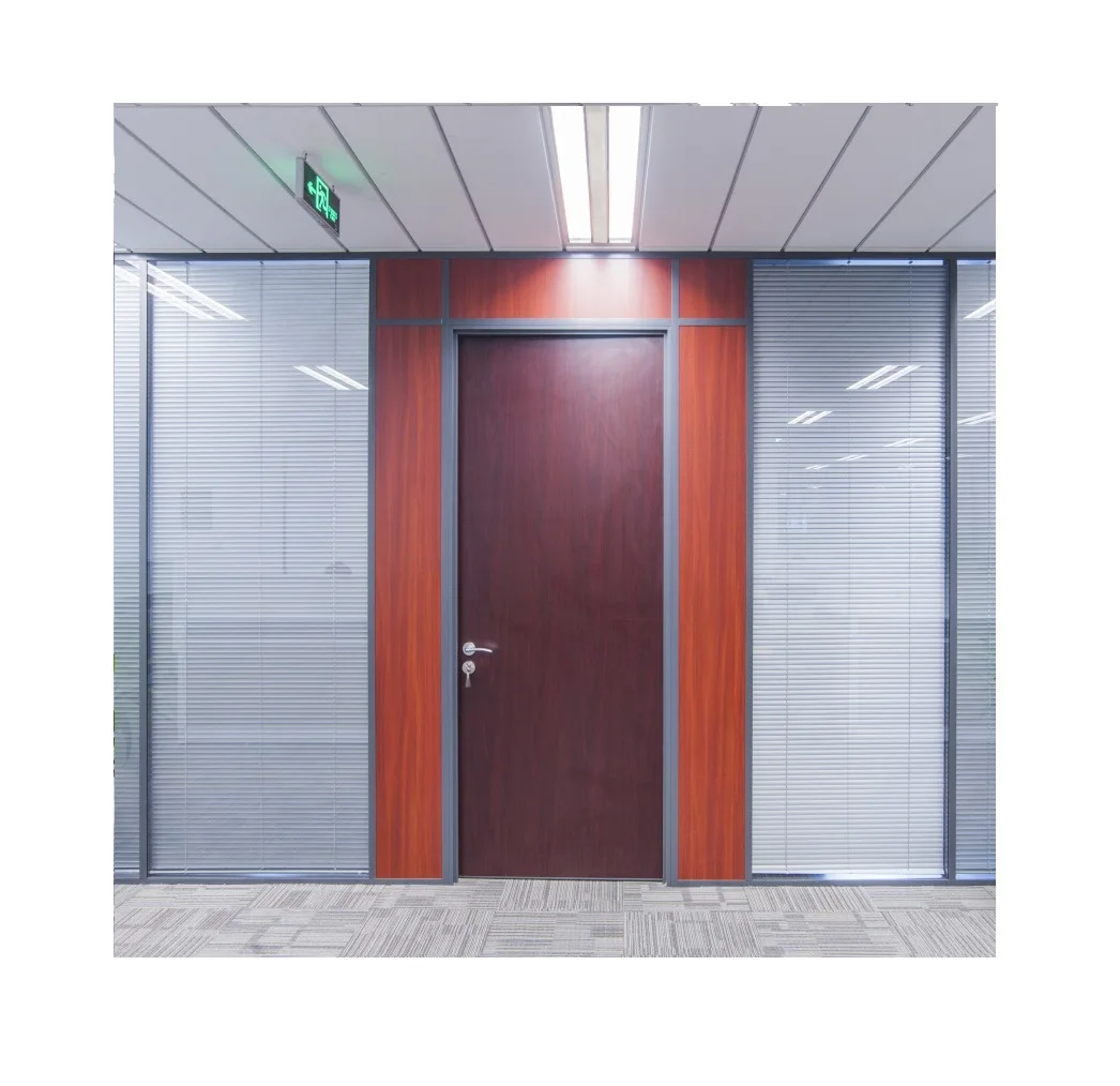 halumm office partition Modular full height double glass and hotel door for partition wall