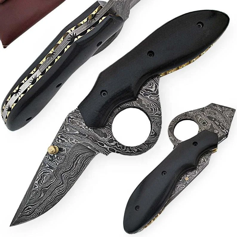 
New 2021 selling the best quality cost-effective products Hunting Camping Damascus steel folding pocket knife Amazon Top Seller 