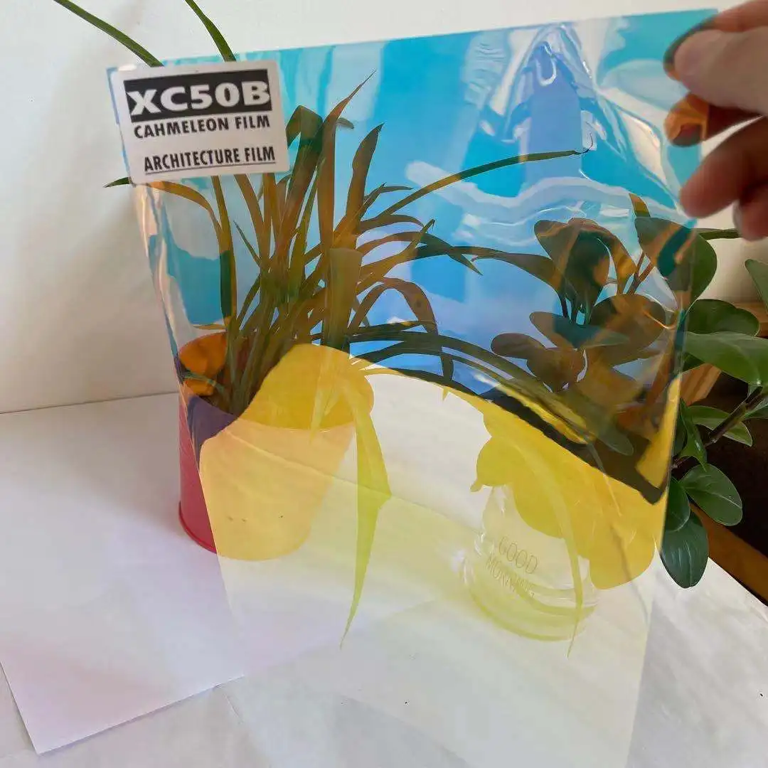 XC50B SHINNING GLASS BUILDING FILM UNIQUE STYLE BUILDING ARCHITECTURE COMMERCIAL RESIDENTIAL CHAMELEON SHINNING COLOR FILM