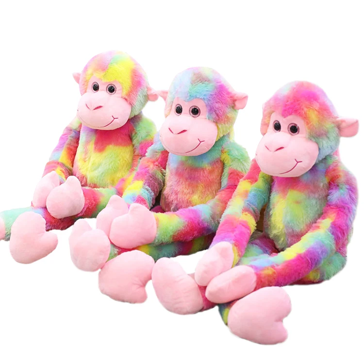 
Colorful long-armed monkey big mouth monkey stuffed toy gorilla home pillow gift for children 