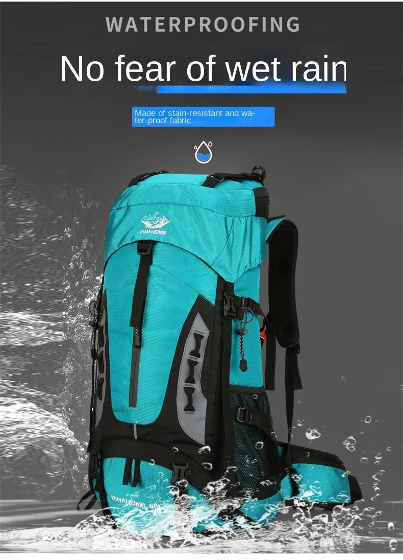 Waterproof hiking backpack outdoor mountaineering camping rucksack large capacity hiking backpack for men