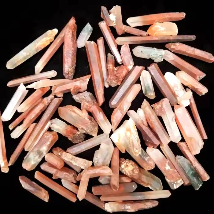 Unprocessed Natural Red Crystal Rough Strip Quartz Crystal Stone point For Decoration