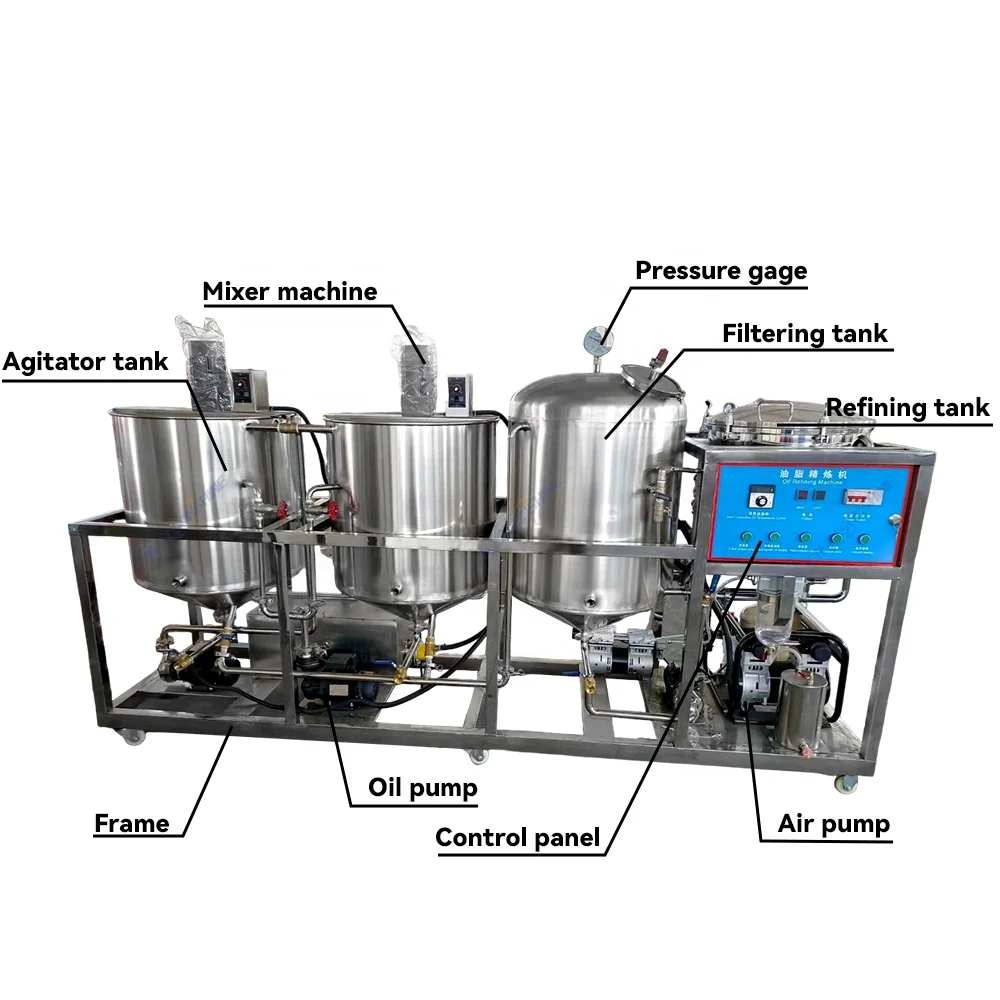 Factory Price Oil Pressing Extraction Machine Vegetable Oil Palm Crude Edible Deodorizing Tank Plant Oil Refining Tank Machine