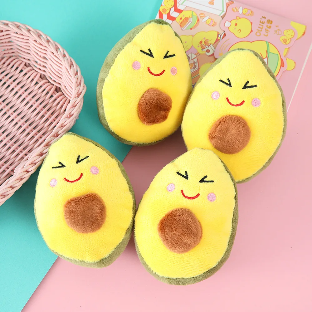 Manufacturers Plush Avocado Fruit Shape Soft Toys For Pets Dogs Cats Puppy