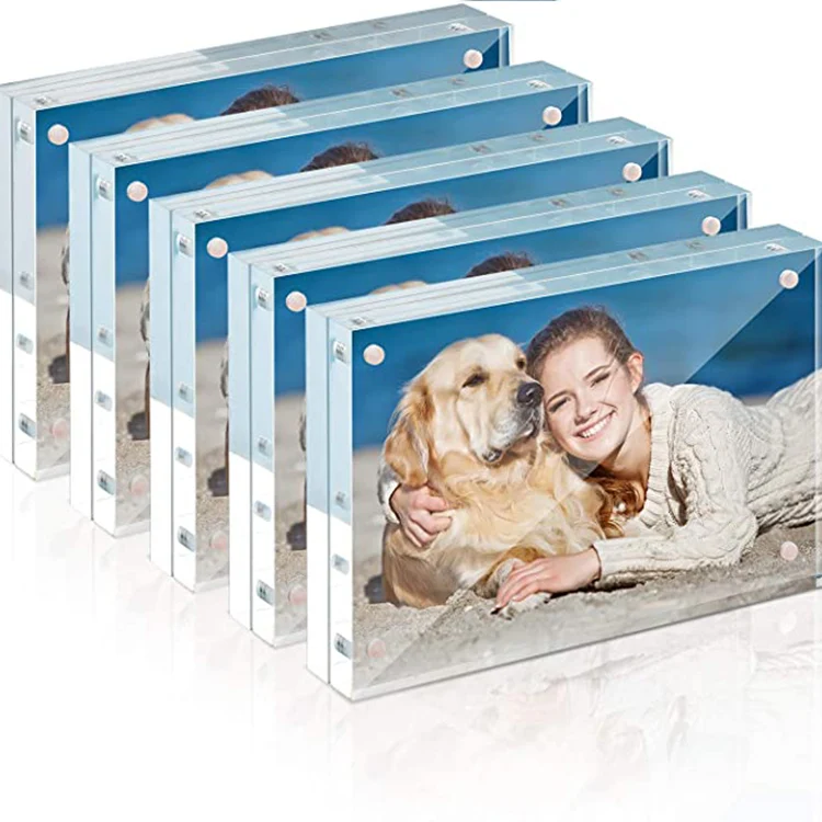 
customized wholesale 5x7 8.5x11 inches magnetic photo picture acrylic frame 