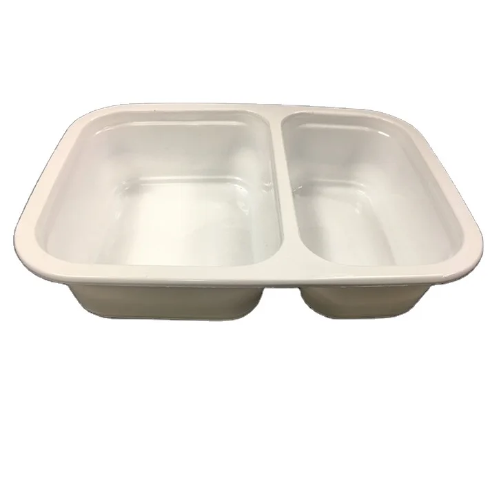 Custom Pp Plastic 2 Compartment Takeaway Box Disposable Bento Box For Food Container