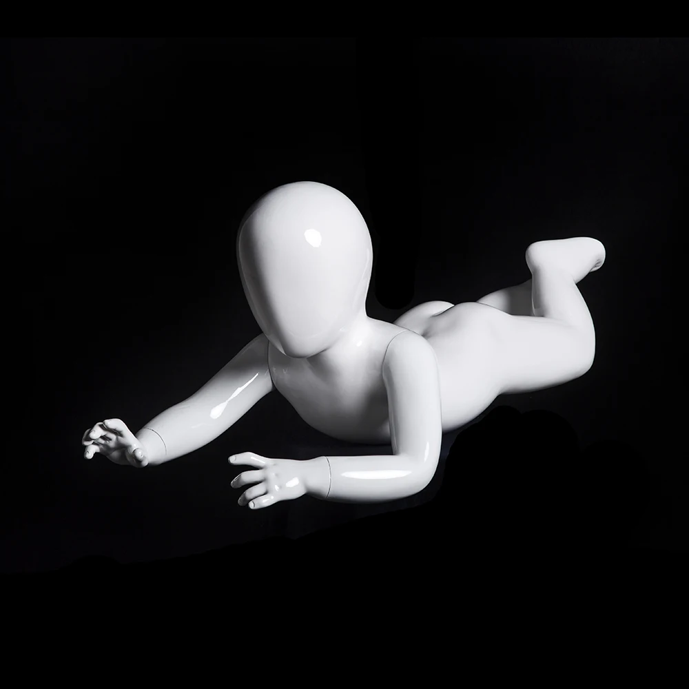 MIU2 Cute baby mannequin with egg head baby on tummy mannequin for display baby cloth mannequins doll for sale