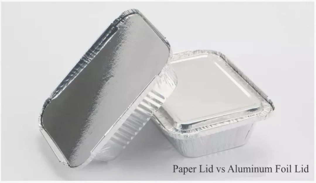 Custom Large Square Smooth Aluminium Foil Containers for Desserts and Cuisine Personalized Foil Trays