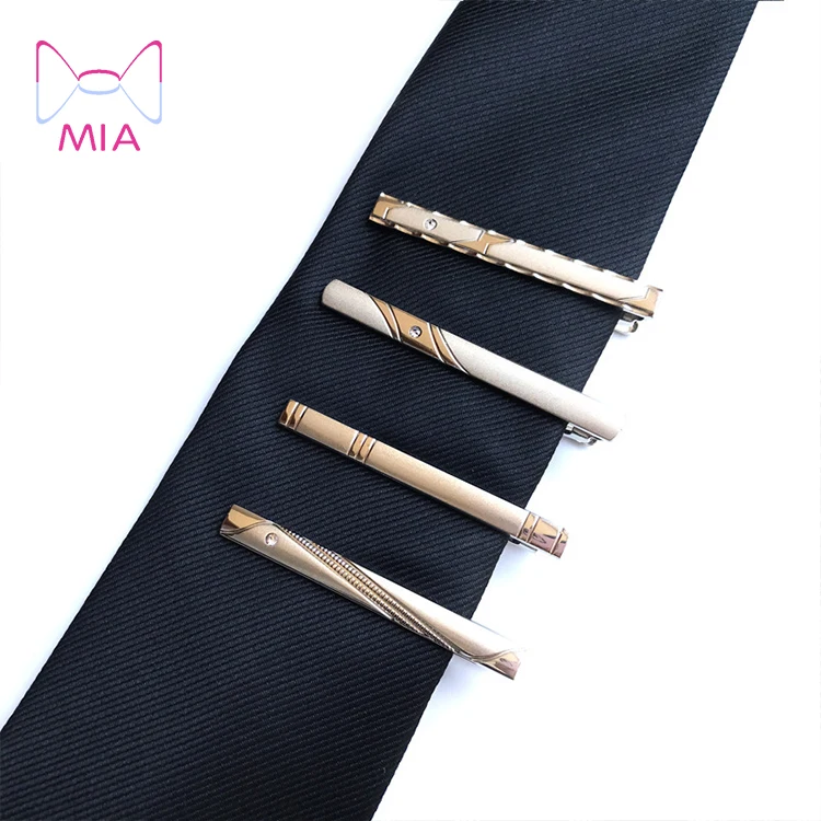 New Simple Fashion Style Tie Clip for Men Metal Silver Gold Tone Simple Bar Clasp Practical Necktie Clasp Tie Pin for Mens Gift