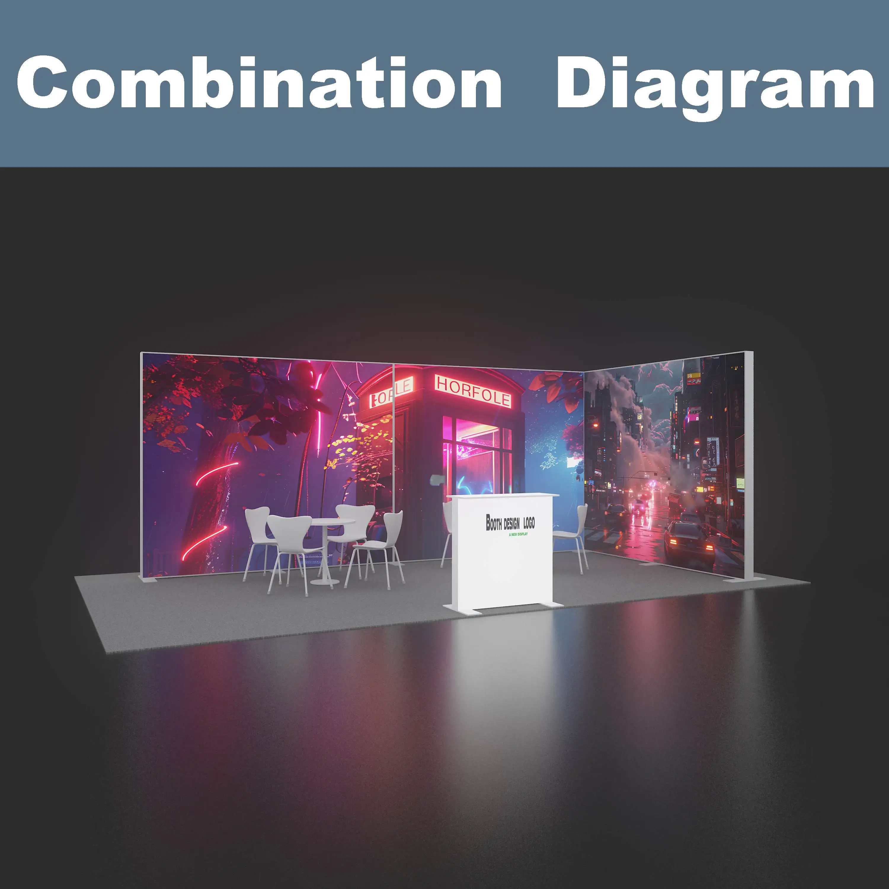 Advertising Tradeshow exhibition booth display tension fabric backdrop SEG pop up led backlit light box photo light box led seg