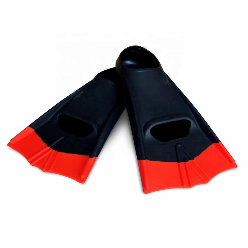 Adult and kids black yellow silicone swimming fins for swim flippers