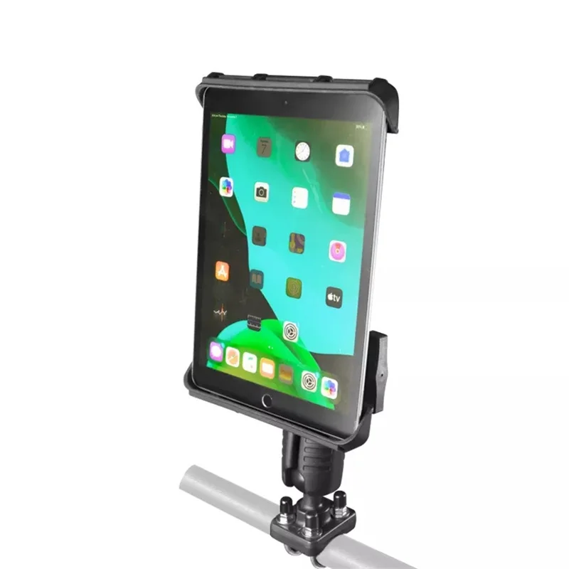 Foldable Aluminum 38.1 mounts 1.5 inch rubber ball tablet support for ipad holder car headrest tablet holder mount for ram
