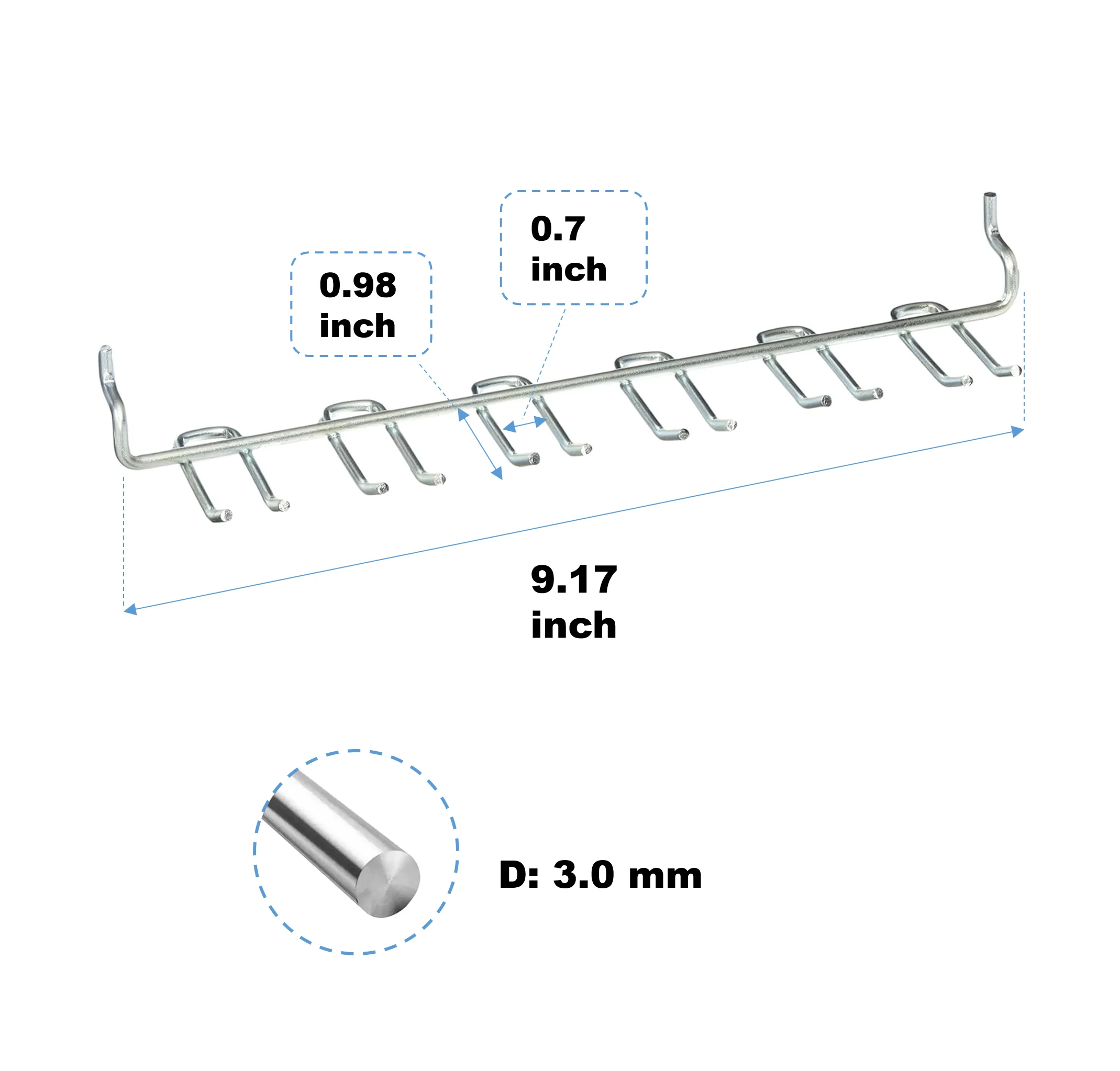 3.0 MM Pegboard Multi-Tool Rack Tool Holder Screwdriver Holders for Shop Store