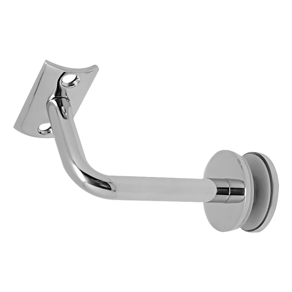 Wall Mounted Handrail Bracket Connector Alloy Inox 304 316 Stainless Steel Tempered Glass 8-16mm Satin or Mirror or Chromed