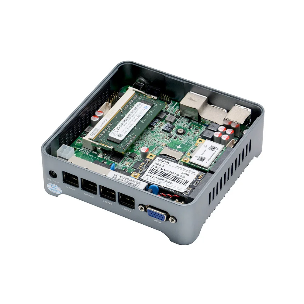 Celeron J4125 Firewall Mini Pc Pfsense Router Appliance Ubuntu Linux Vpn with 4 Lan DDR4 2400MHz Mini-PCIE support WIFI/4G