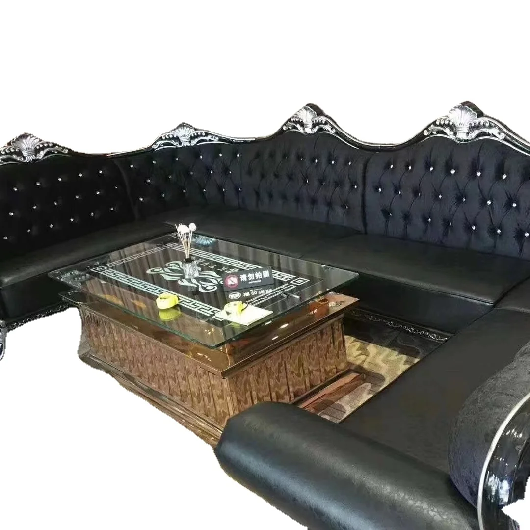 Modern U-Shaped Synthetic Velvet Sofa Waterproof Whiskey Bar Counter Couch Arab Dubai Home Club Lounge Living Room Furniture