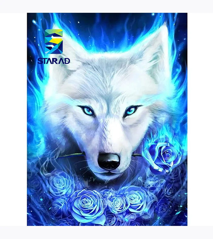 JiangXing Custom diamond painting Multi pictures special diamond wolf painting