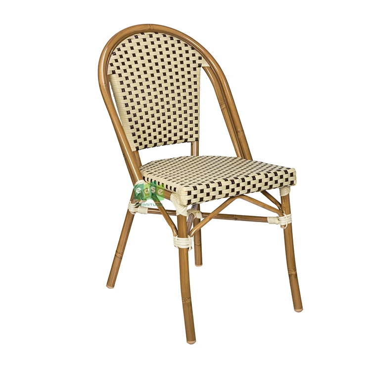 
Aluminum french bistro rattan chairs for restaurant outdoor (E200779 side) 