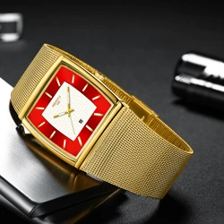 On Sale Blue Mesh Strap Red Face Cigarette Pointer Watches For Men